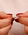 Toi et Moi Ring 14k Gold, Opal & Pink Topaz Engagement Ring