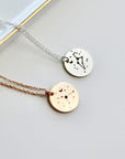 Gold Constellation Necklace, Custom Zodiac Necklace, Engraving Astrology Necklace, Silver or Gold Filled Coin, Gift For Best Friend