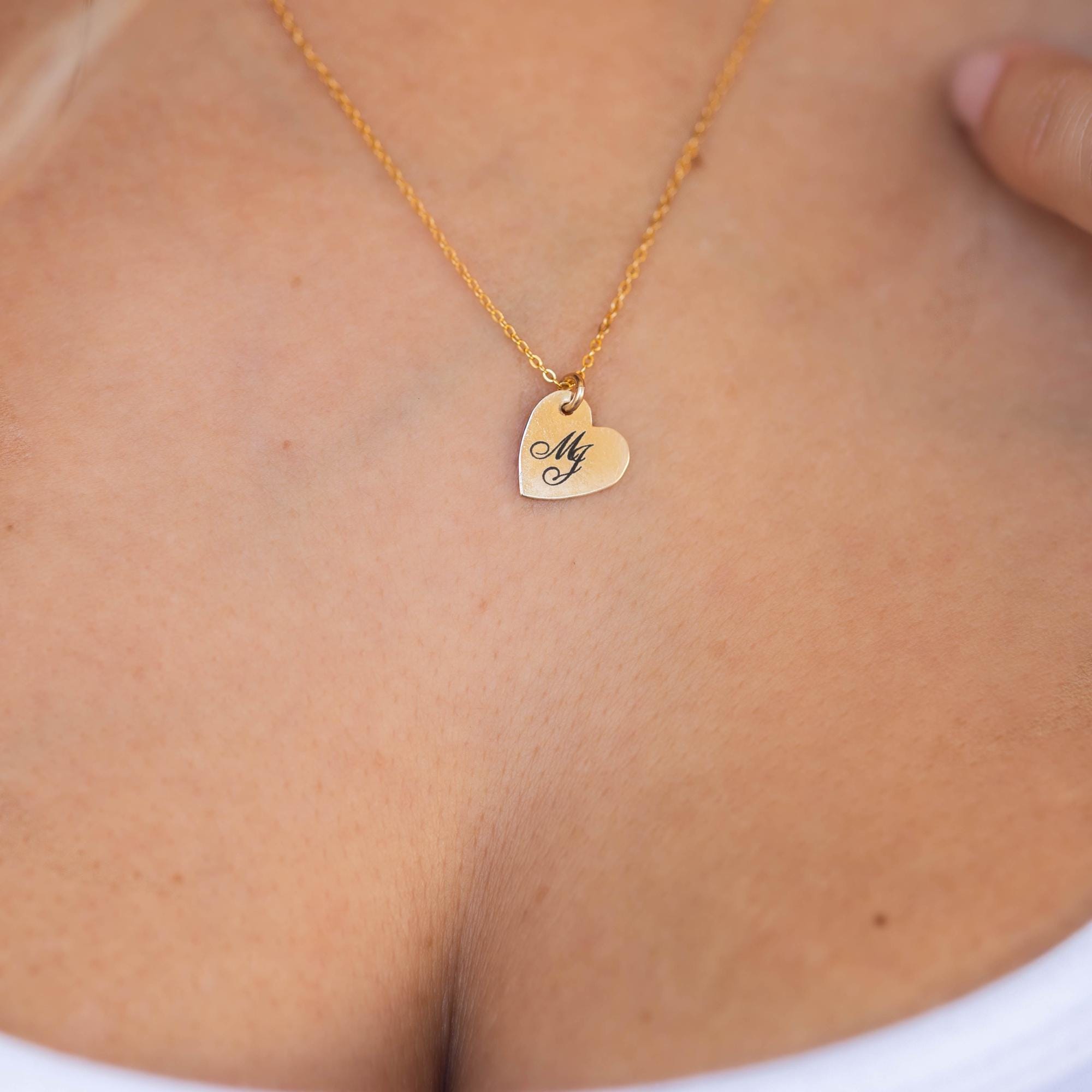 Engraved Heart Necklace, Custom Jewelry - Melt'm Jewelry