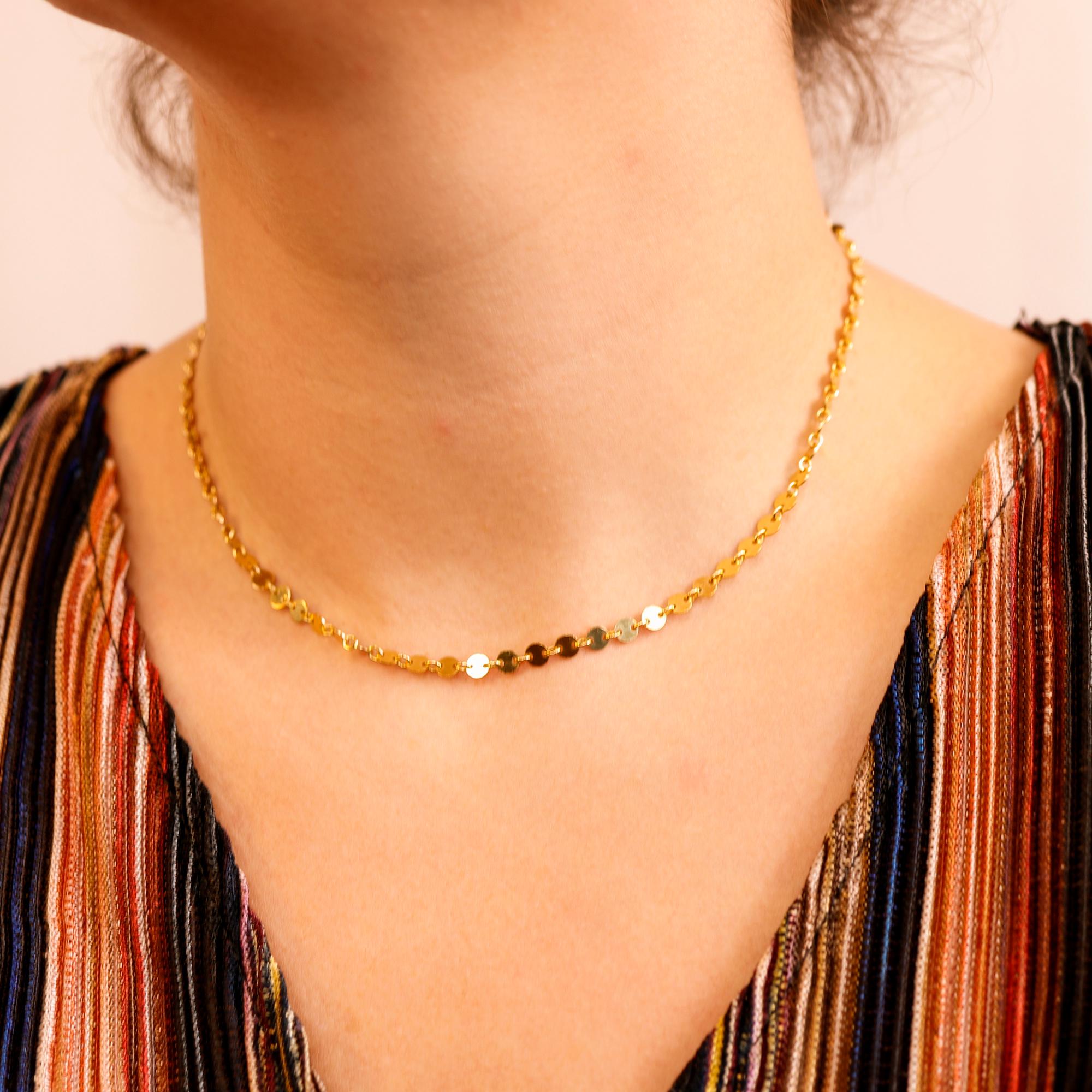 Gold Coin Disc Choker - Melt'm Jewelry