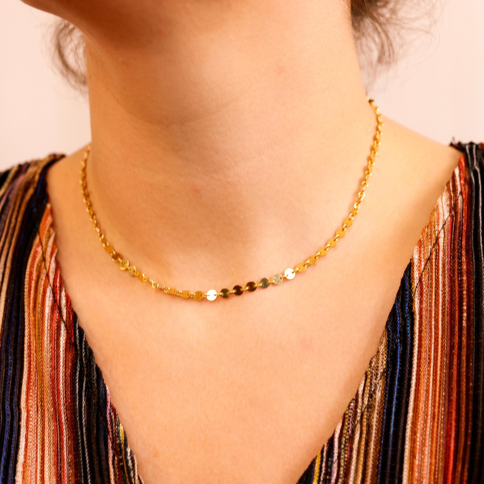 Gold Coin Disc Choker - Melt'm Jewelry