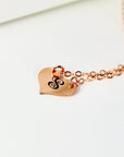 Rose Gold Personalized Heart Necklace, Gothic Letter Necklace, Monogram Initial Necklace, Gift For Best Friend, Heart Jewelry