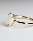 Pear Cut Australian Opal Engagement Ring 14k Solid Gold