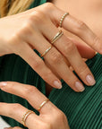 Thin Dome Ring 14k Solid Gold