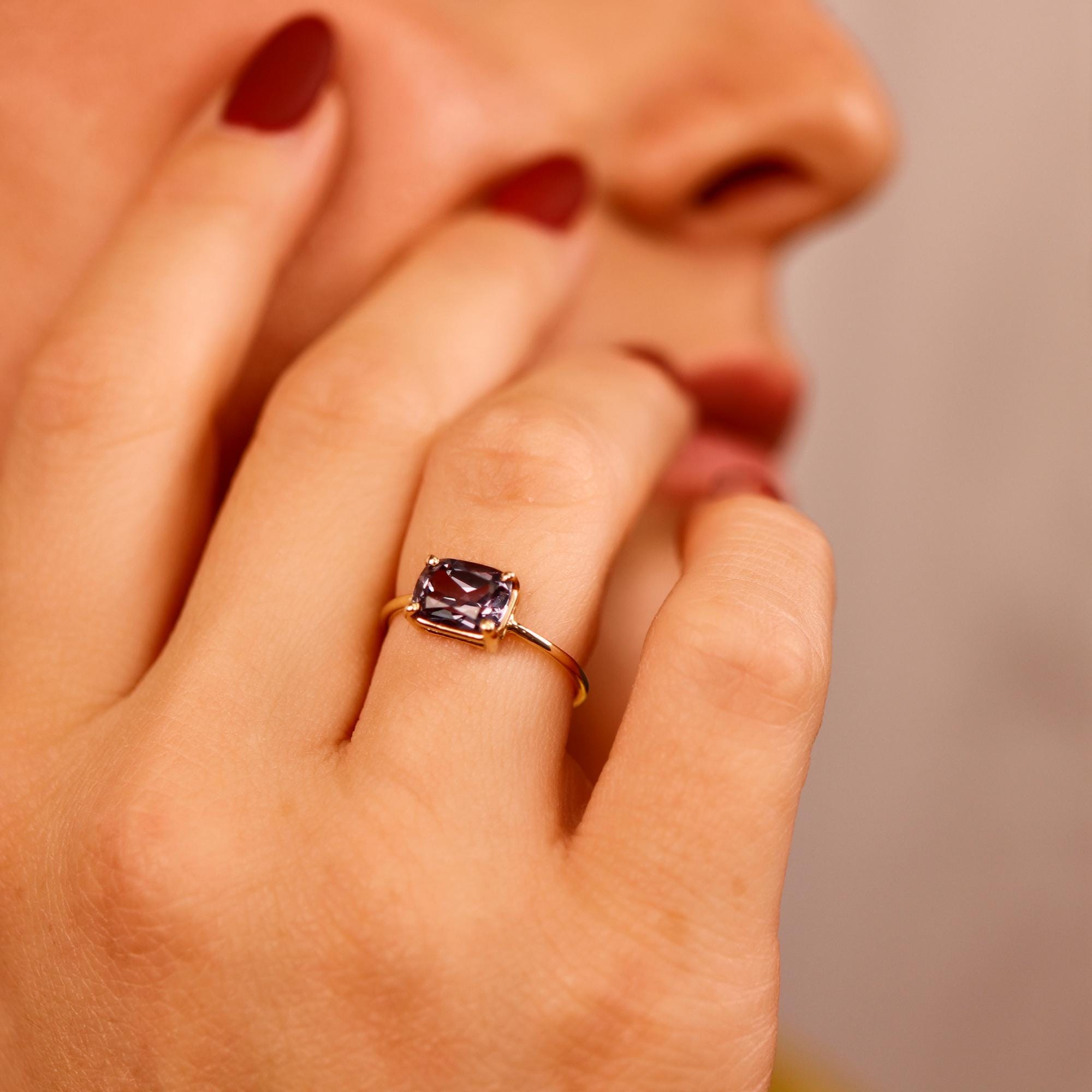 Sapphire Solitaire Ring 14k Gold - Melt'm Jewelry