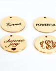 Actual Handwriting Disk Necklace, Kids Name Gold Pendant