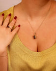 Pear Cut Smokey Quartz Necklace 14k Solid Gold