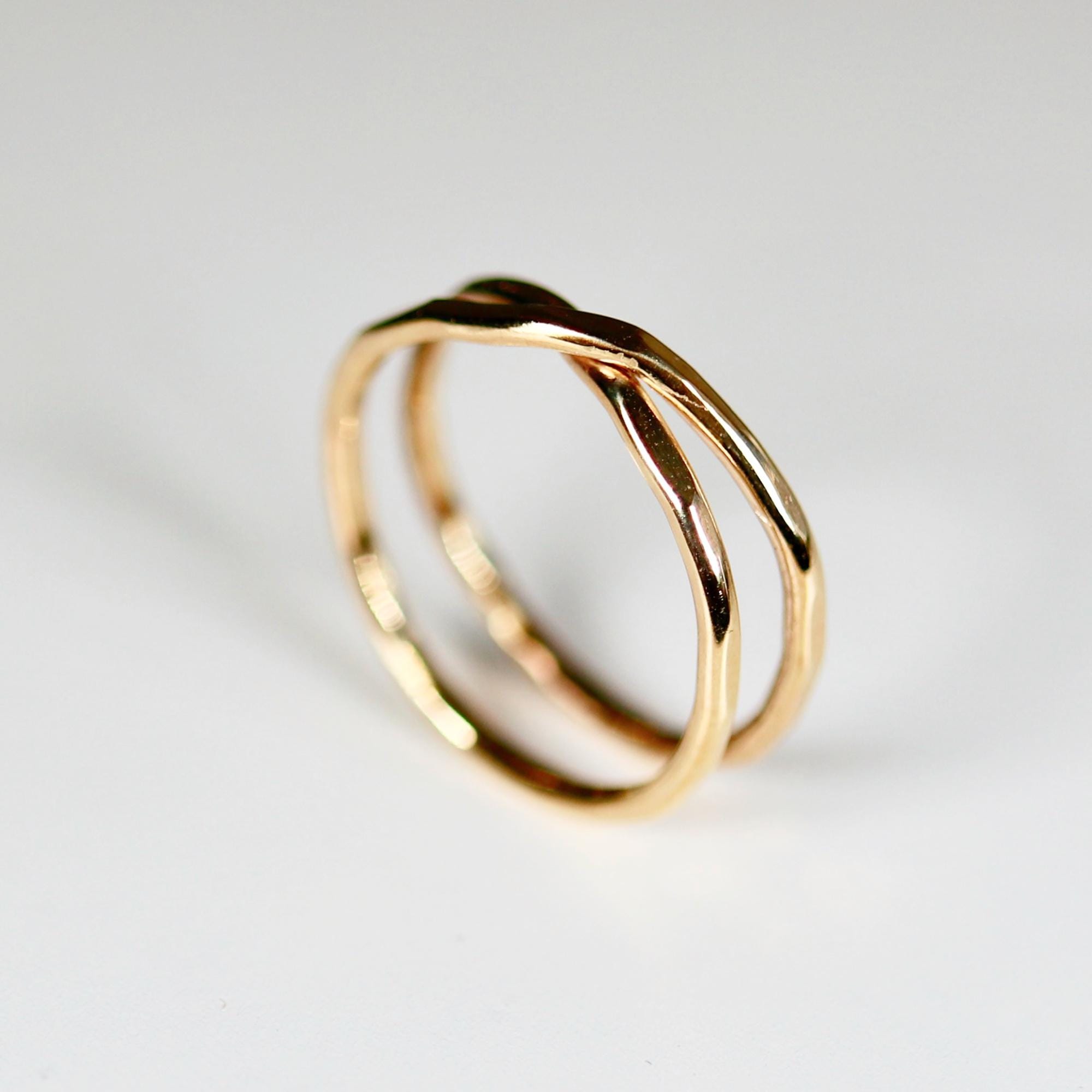 Gold X Ring, Gold Wrap Ring, Gold Filled Criss Cross Ring