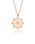 Star Medallion Necklace 14k Gold, Celestial Coin Pendant For Women