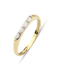 Channel Set Baguette Signet Ring 14k Gold, Art Deco Bar Ring