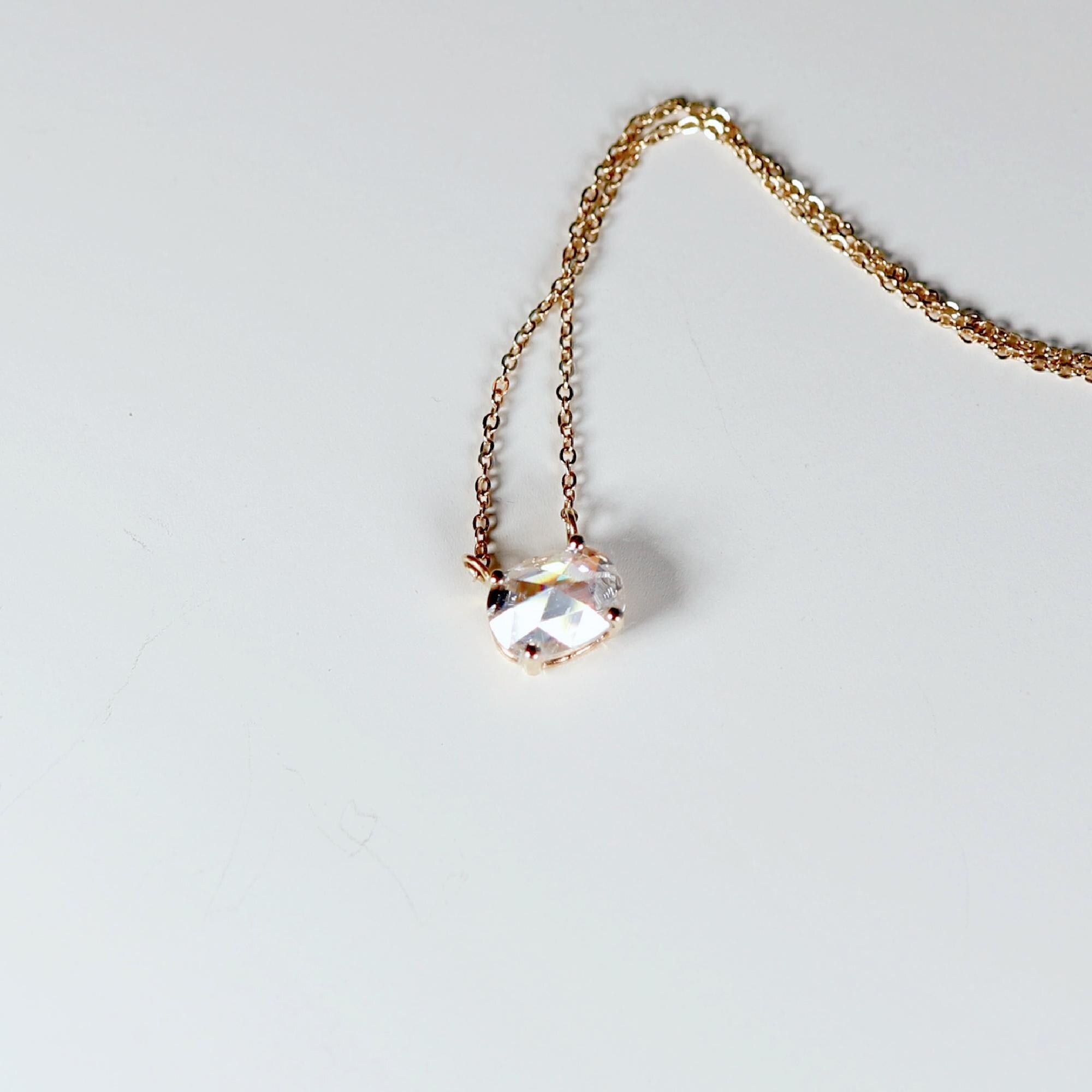 Oval Moissanite Necklace 14k Solid Gold - Melt'm Jewelry