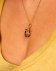 Pear Cut Smokey Quartz Necklace 14k Solid Gold