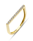 14k Gold Geometrical CZ Simulated Diamond Bar Ring