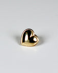 Heart Flat Back Earrings 14k Solid Gold