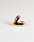 Sweetheart Solid Gold Earrings, Internally Threaded Flat Back Earrings, Heart Piercing Studs, Tragus Stud, Valentine's Gift