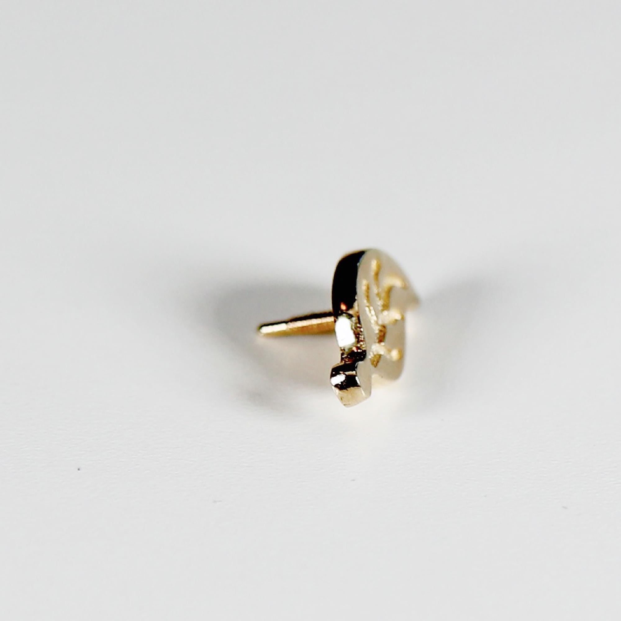 Leaf Flat Back Earrings 14k Solid Gold, Nature Stack Earrings