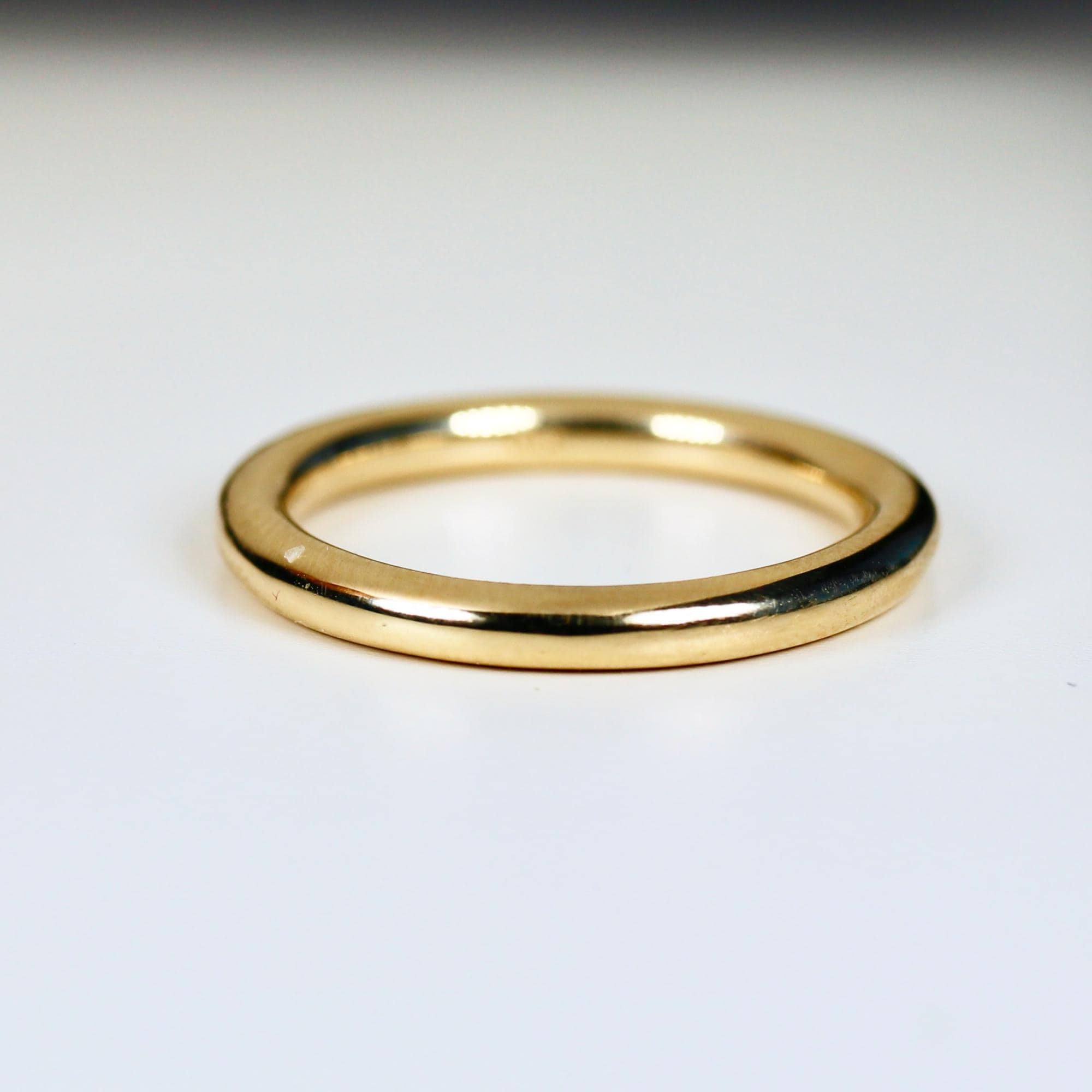 2.5mm Dome Matte Wedding Ring 14k Gold - Melt'm Jewelry