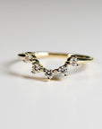 Curved Wedding Band, Five Stone Diamond Ring - Melt'm Jewelry