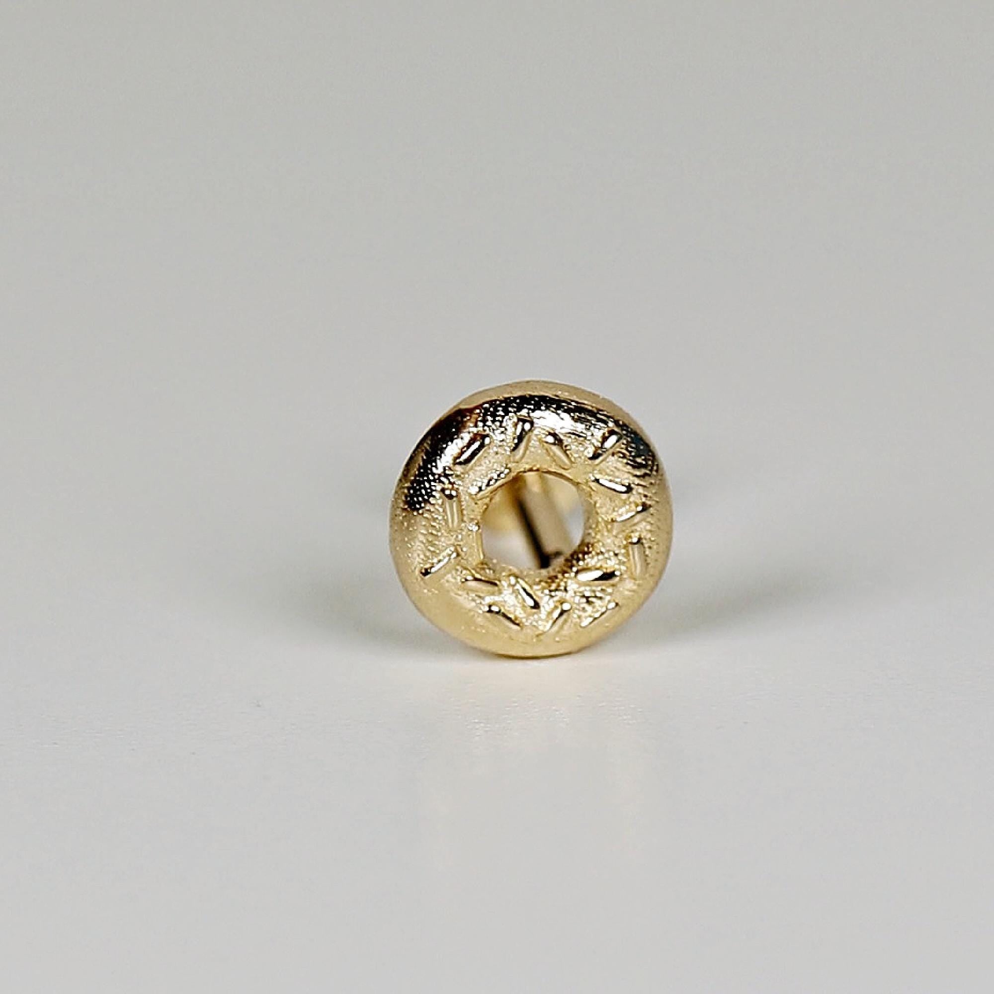 Donut Flat Back Earrings 14k Solid Gold, Food Stack Earrings - Melt'm Jewelry