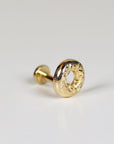Donut Flat Back Earrings 14k Solid Gold, Food Stack Earrings - Melt'm Jewelry