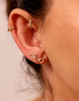 Donut Flat Back Earrings 14k Solid Gold, Food Stack Earrings - Melt'm Jewelry