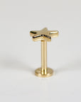Star Earrings 14k Solid Gold, Internally Threaded Flat Back Earrings - Melt'm Jewelry