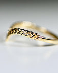 Wheat Leaf Wedding Band 14k Gold - Melt'm Jewelry