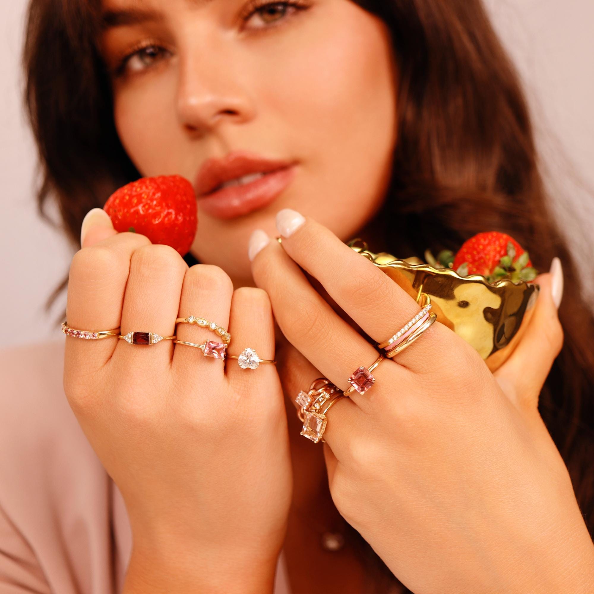 Ombre Ring Band in 14k Solid Gold - Melt'm Jewelry