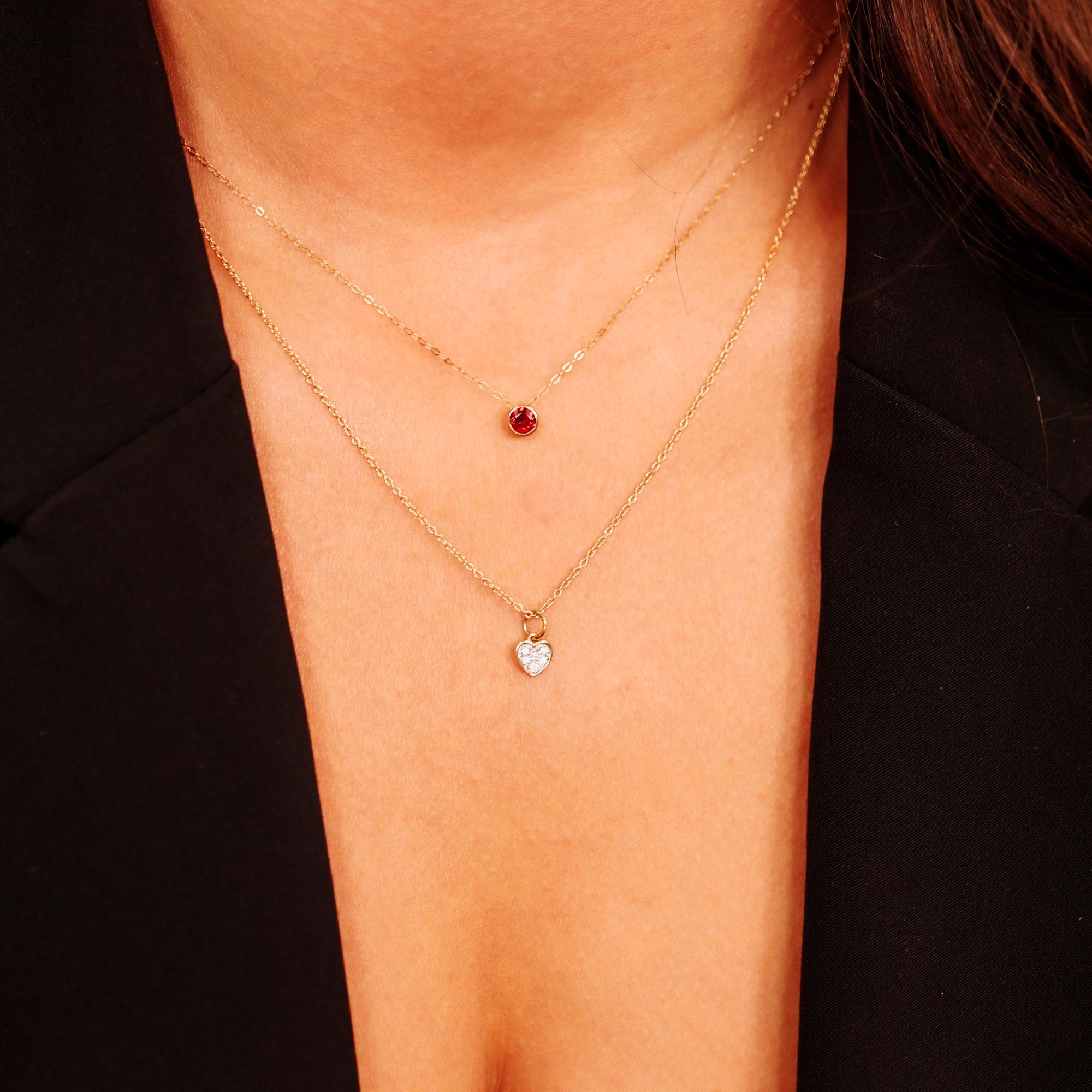 Bezel Set Swiss Blue Topaz Necklace 14k Solid Gold - Melt'm Jewelry