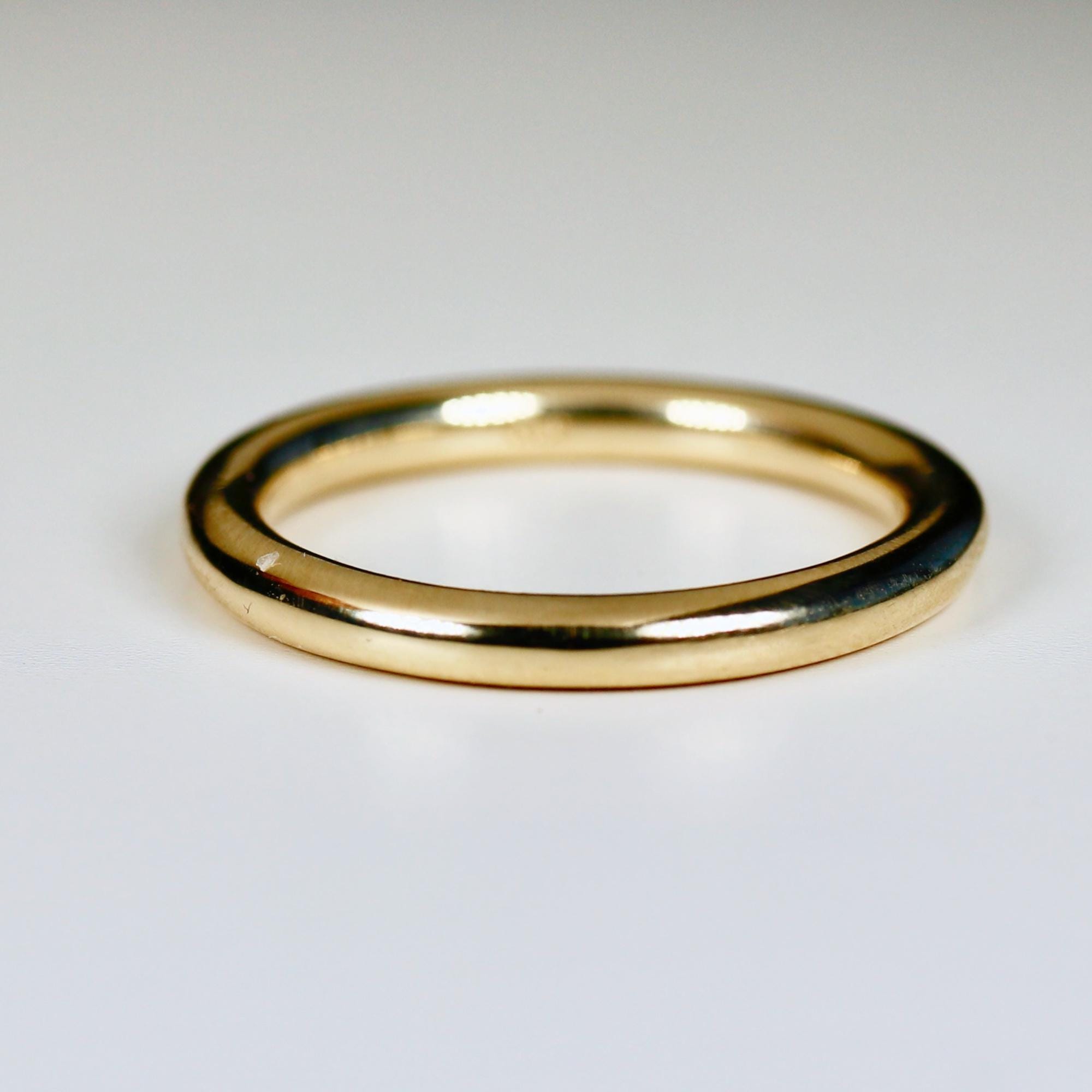 2.5mm Dome Matte Wedding Ring 14k Gold - Melt'm Jewelry