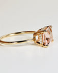 Emerald Cut Morganite Ring 14k Solid Gold - Melt'm Jewelry