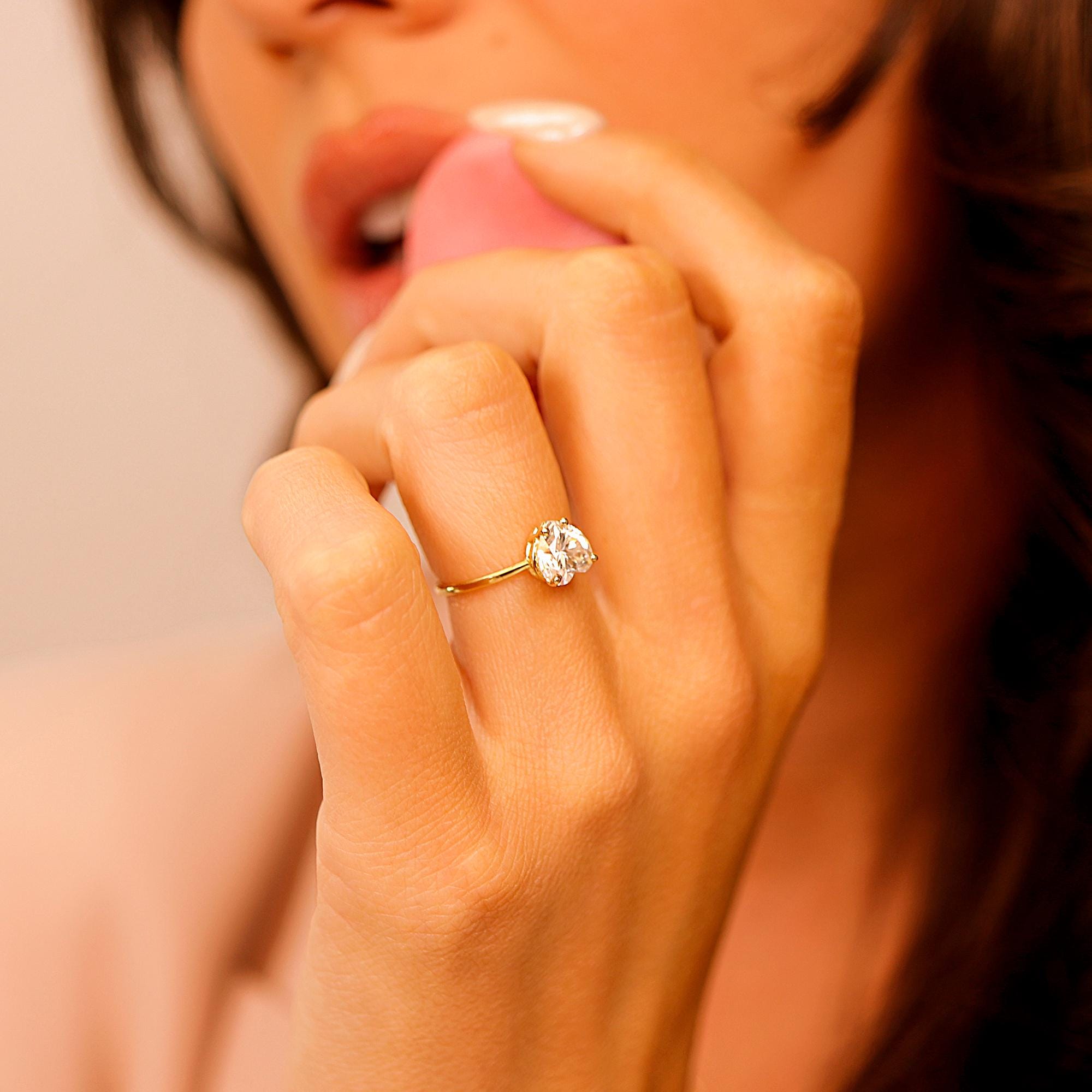Heart Moissanite Ring 14k Gold, 1.3 Ct. Heart Moissanite Engagement Ring