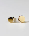 Tiny Gold Circle Cartilage Earrings in 14k Gold - flat back internally threaded labret studs - Melt'm Jewelry