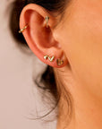 Padlock Heart Flat Back Cartilage Earrings 14k Solid Gold - Melt'm Jewelry