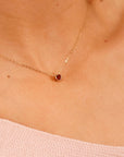 Bezel Set Swiss Blue Topaz Necklace 14k Solid Gold - Melt'm Jewelry