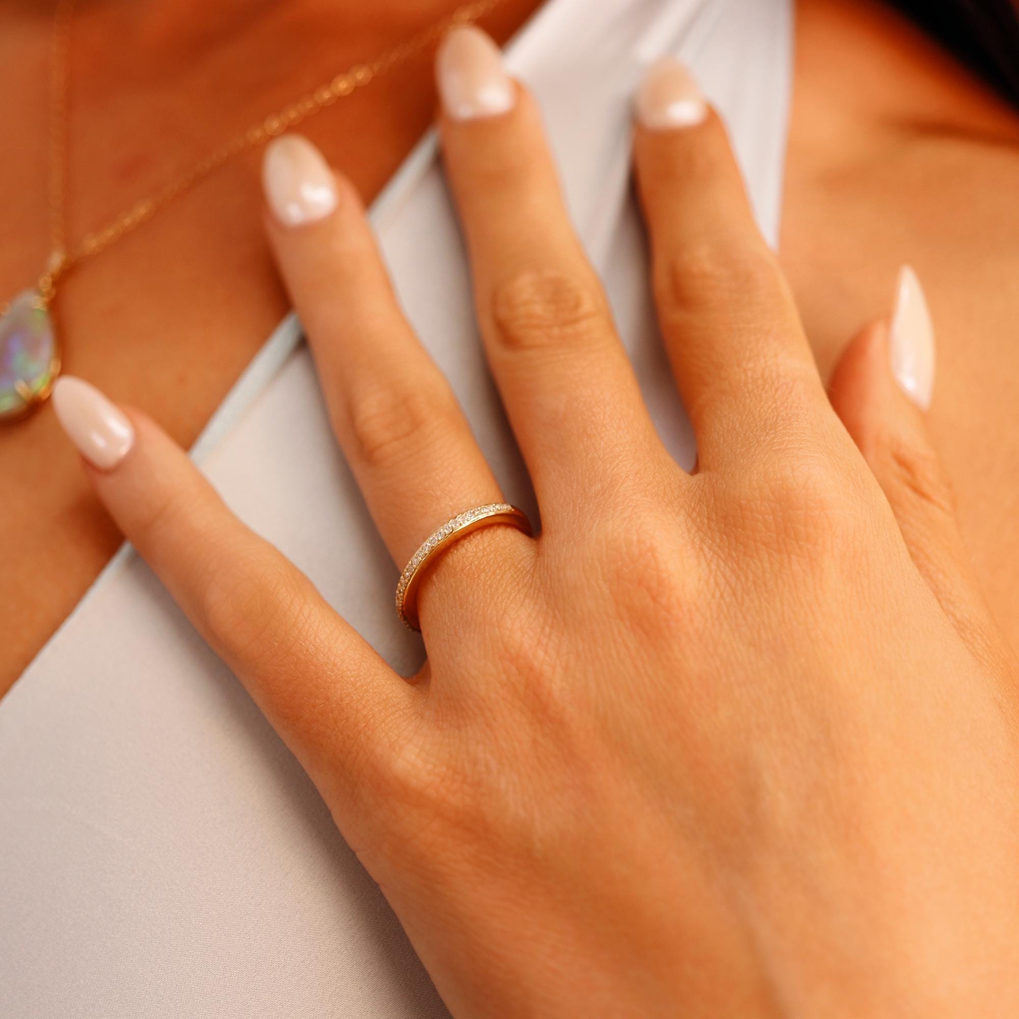 Half Eternity Diamond Wedding Band - Melt'm Jewelry