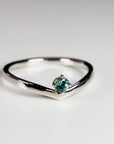 Blue Montana Sapphire V Shaped Ring 14K Gold - Melt'm Jewelry
