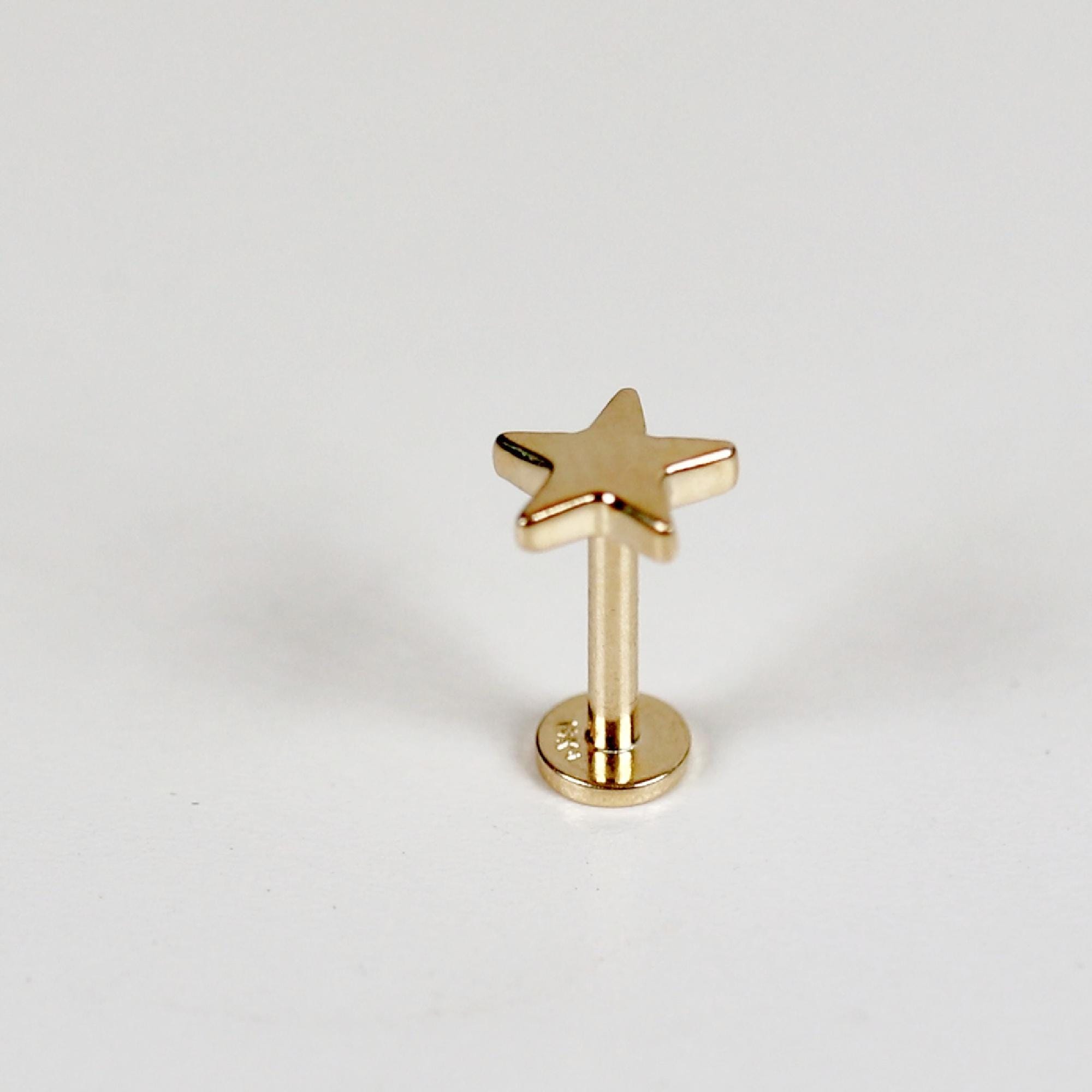 Star Earrings 14k Solid Gold, Internally Threaded Flat Back Earrings - Melt'm Jewelry