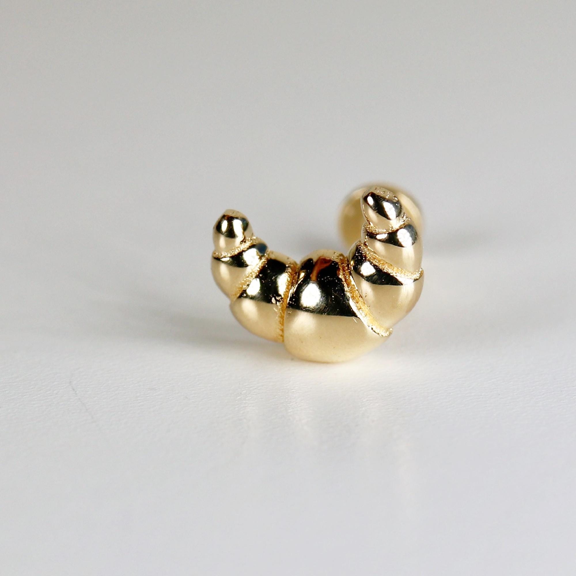Croissant Flat Back Earrings 14k Solid Gold - Melt'm Jewelry