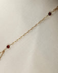 Gold Slave Bracelet, Garnet Hand Chain Bracelet - Melt'm Jewelry