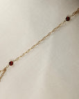 Gold Slave Bracelet, Garnet Hand Chain Bracelet - Melt'm Jewelry