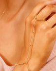 Gold Slave Bracelet, Satellite Hand Chain Bracelet - Melt'm Jewelry