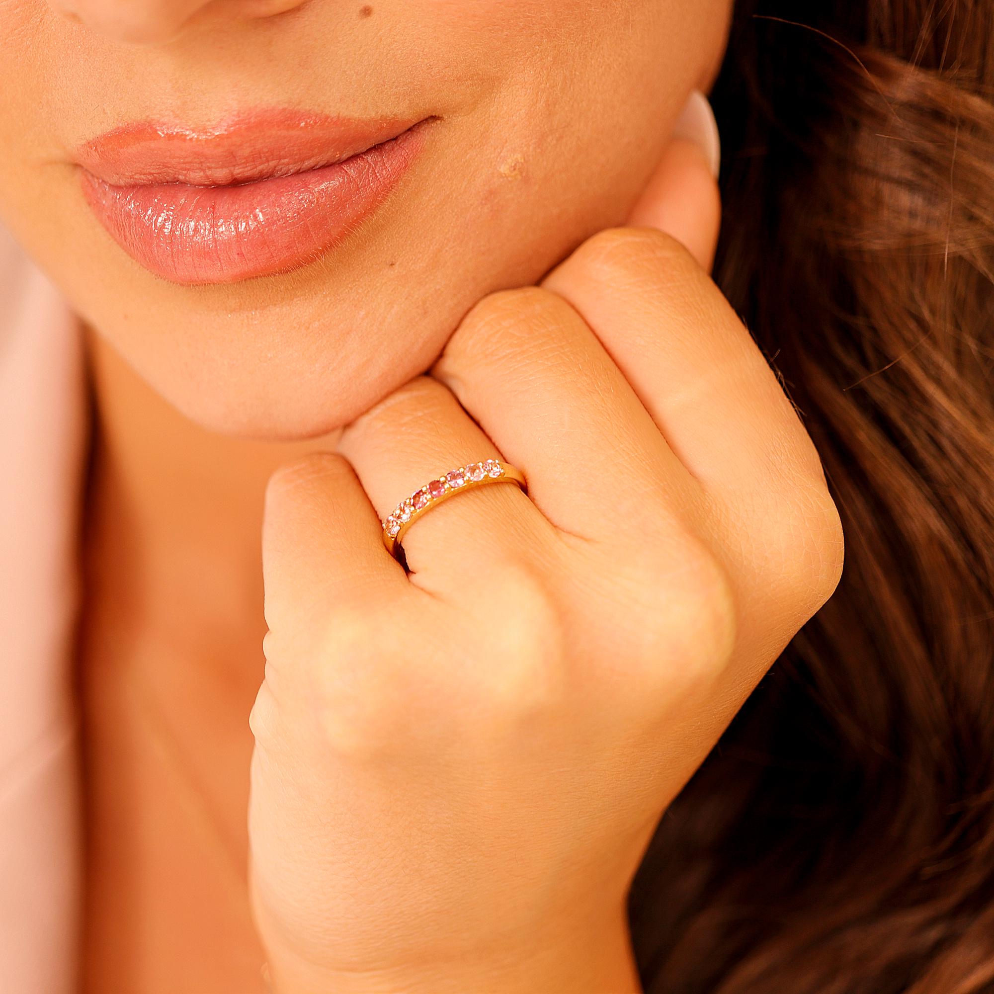 Ombre Ring Band in 14k Solid Gold - Melt'm Jewelry