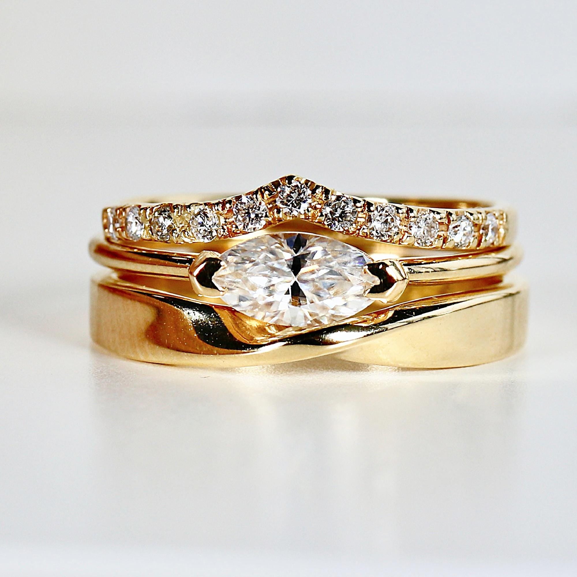 Marquise Moissanite Ring in 14k Gold - Melt'm Jewelry