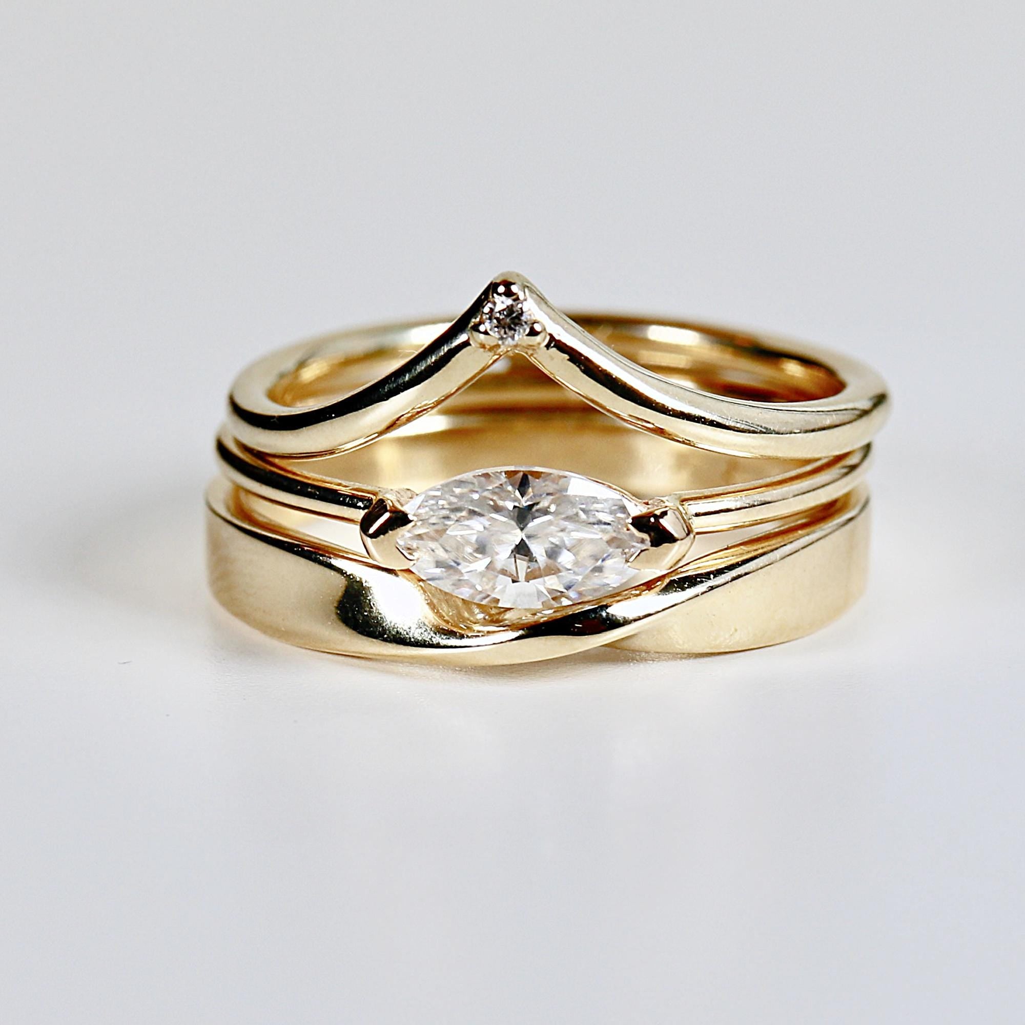 Marquise Moissanite Ring in 14k Gold - Melt'm Jewelry