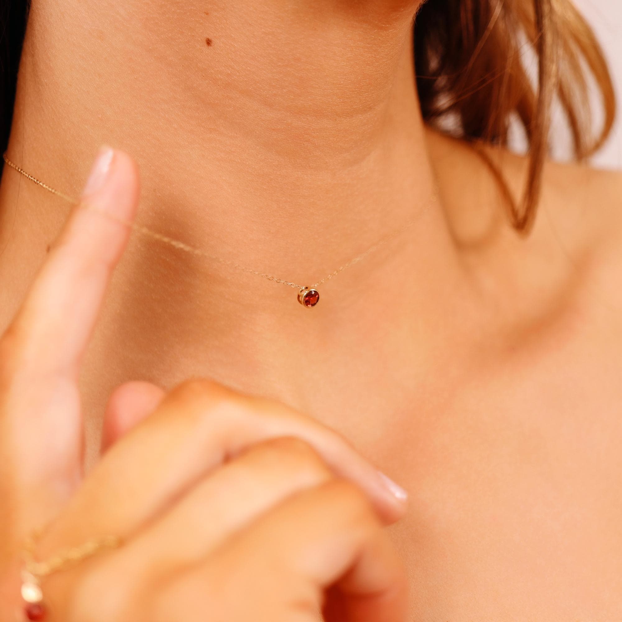 Bezel Set Swiss Blue Topaz Necklace 14k Solid Gold - Melt'm Jewelry