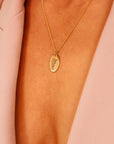 Birth Flower Bouquet Oval Disc Necklace, Combined Family Birth Flower Necklace - Melt'm Jewelry