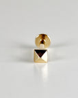 Teeny Tiny Pyramid Flat Back Earrings 14k Solid Gold, Internally Threaded Ear piercings - Melt'm Jewelry