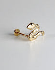 Snake Flat Back Earrings 14k Solid Gold, Serpent Stack Earrings - Melt'm Jewelry