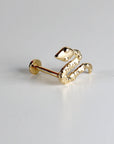 Snake Flat Back Earrings 14k Solid Gold, Serpent Stack Earrings - Melt'm Jewelry